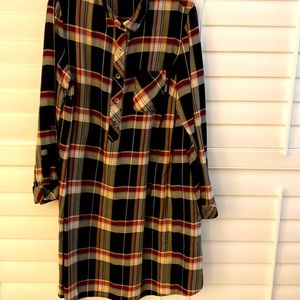 JJill roll up long sleeve dress with pockets